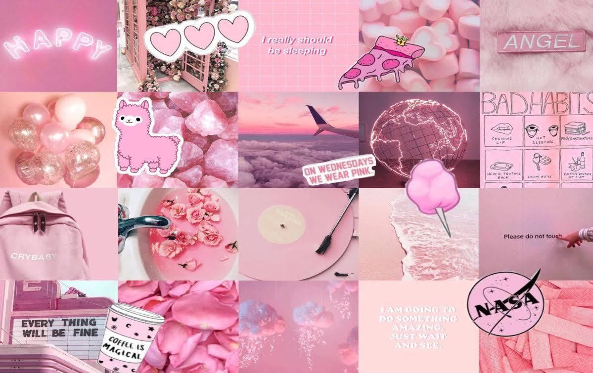 Cute Pastel Pink Mood Board Background