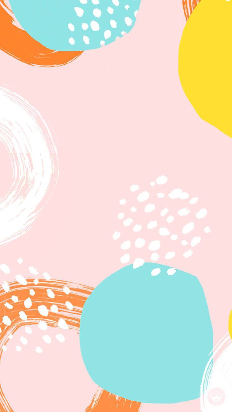 Cute Pastel Pink With Circles Background