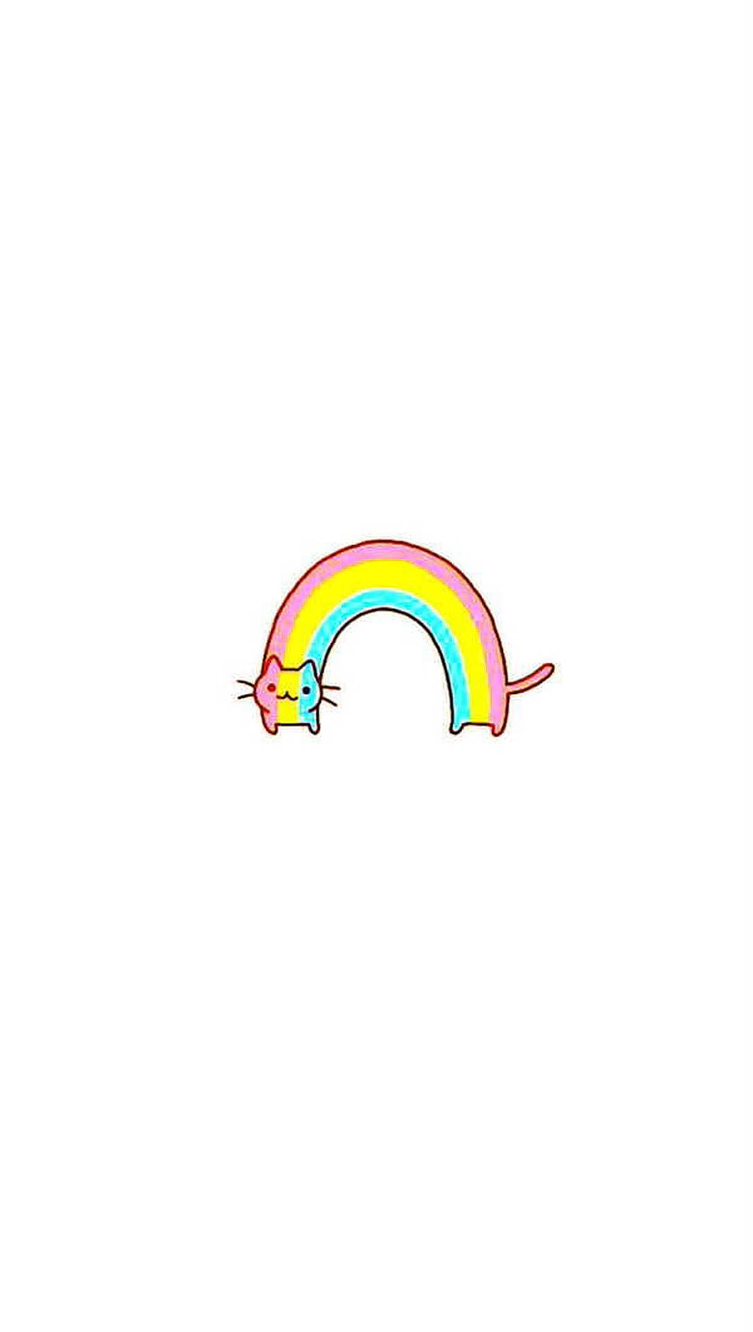 Cute Pastel Rainbow Cat Vector Art Background