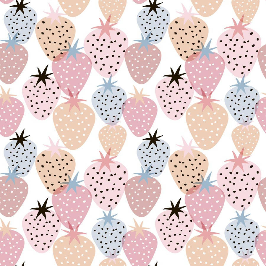 Cute Pastel Strawberries Background