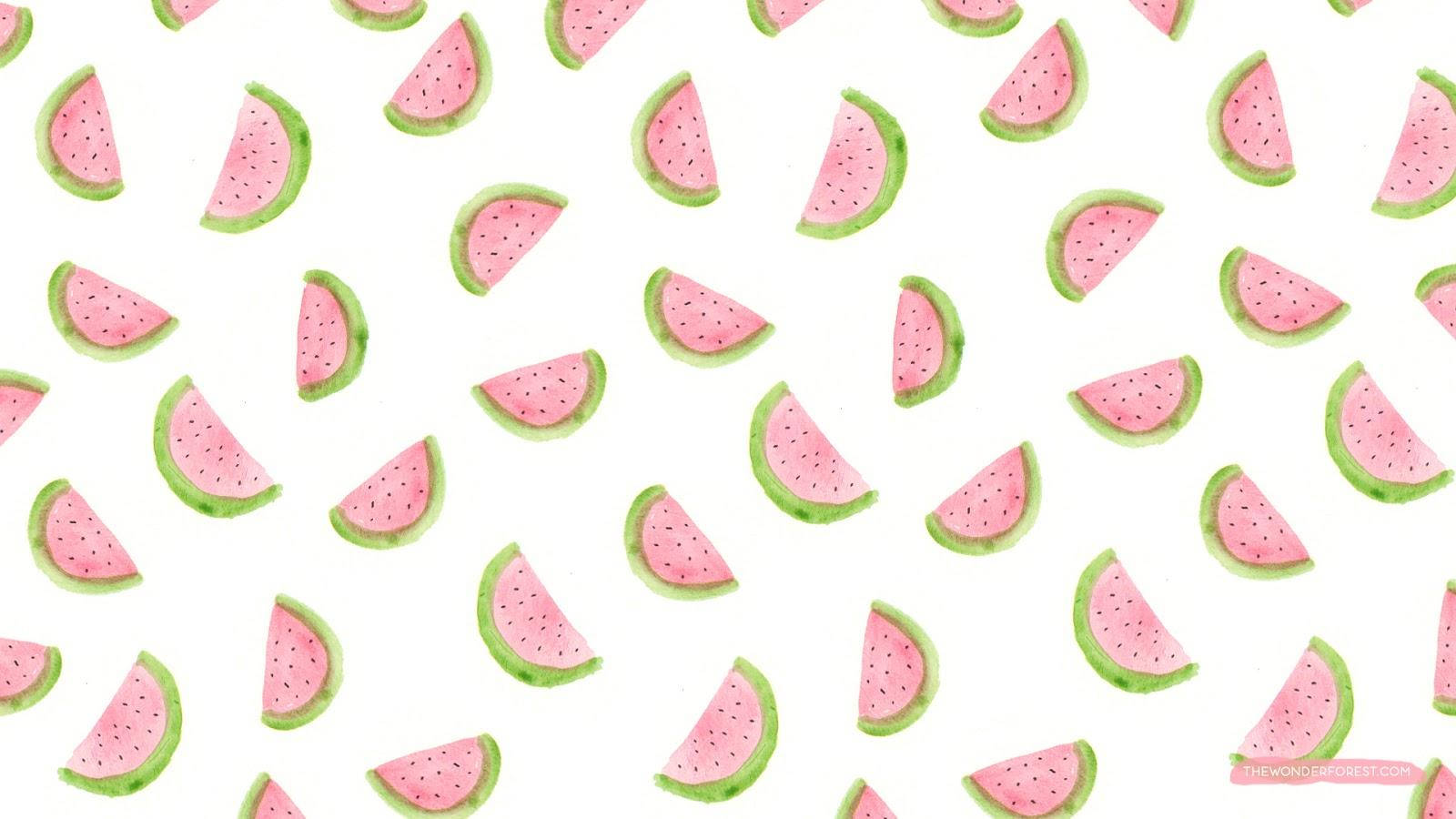 Cute Pastel Watermelon Pattern Design Background