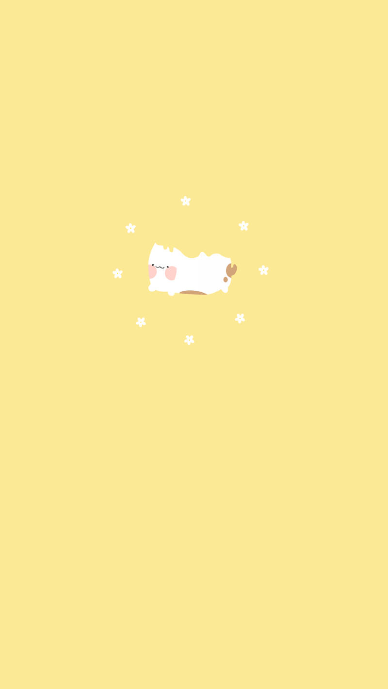 Cute Pastel Yellow Aesthetic Dog Background