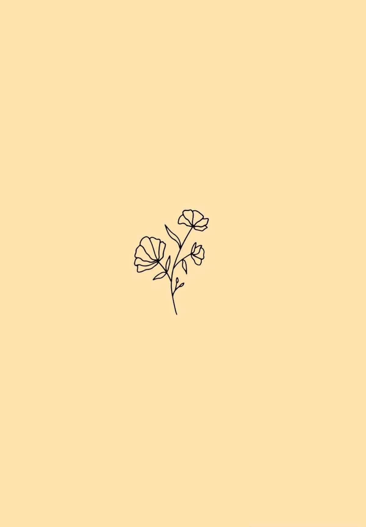 Cute Pastel Yellow Aesthetic Flower Background