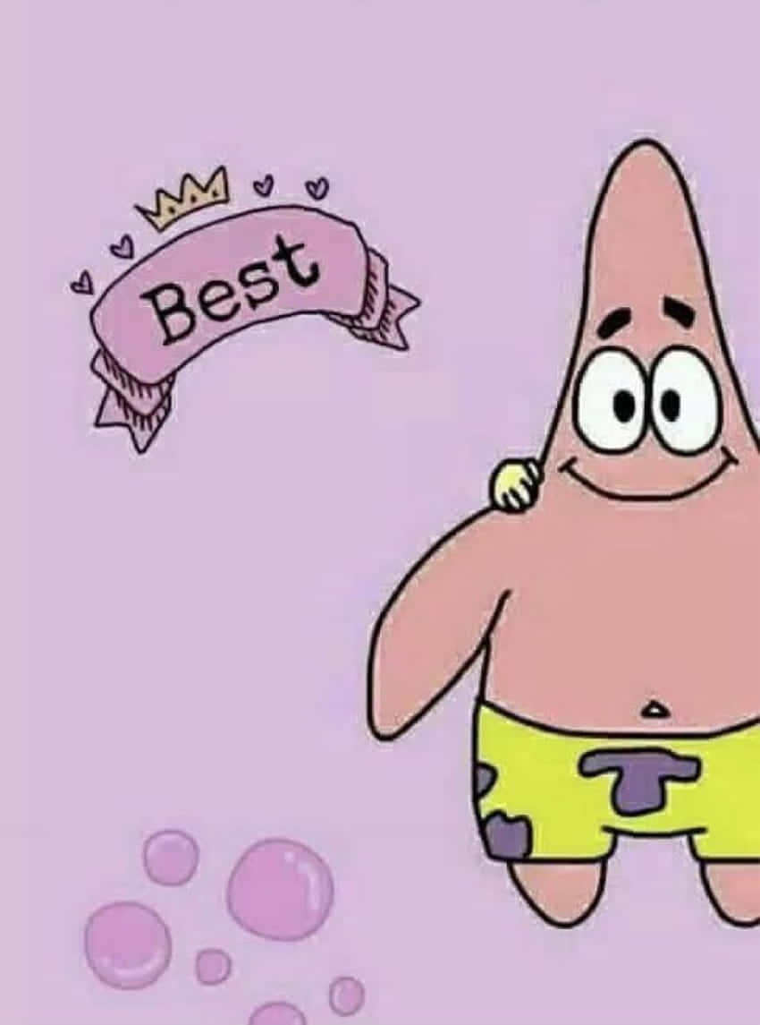 Cute Patrick Star Matching Best Friend Portrait Home Screen Background