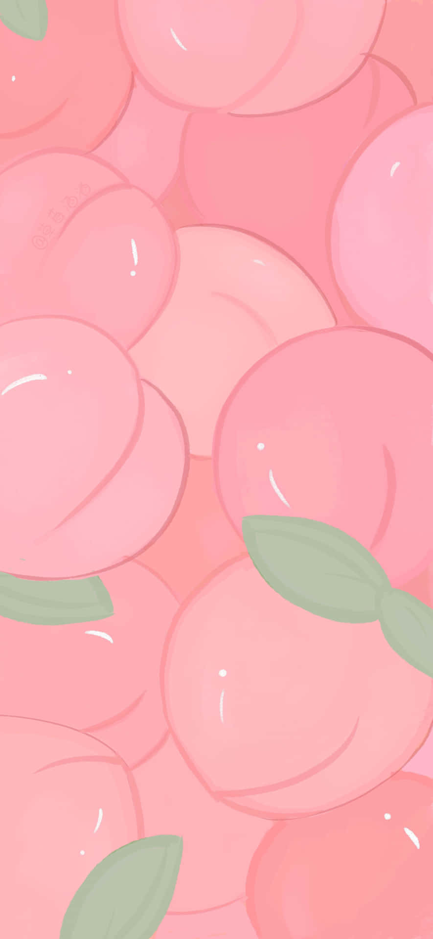 Cute Peach Art Pink Background Background