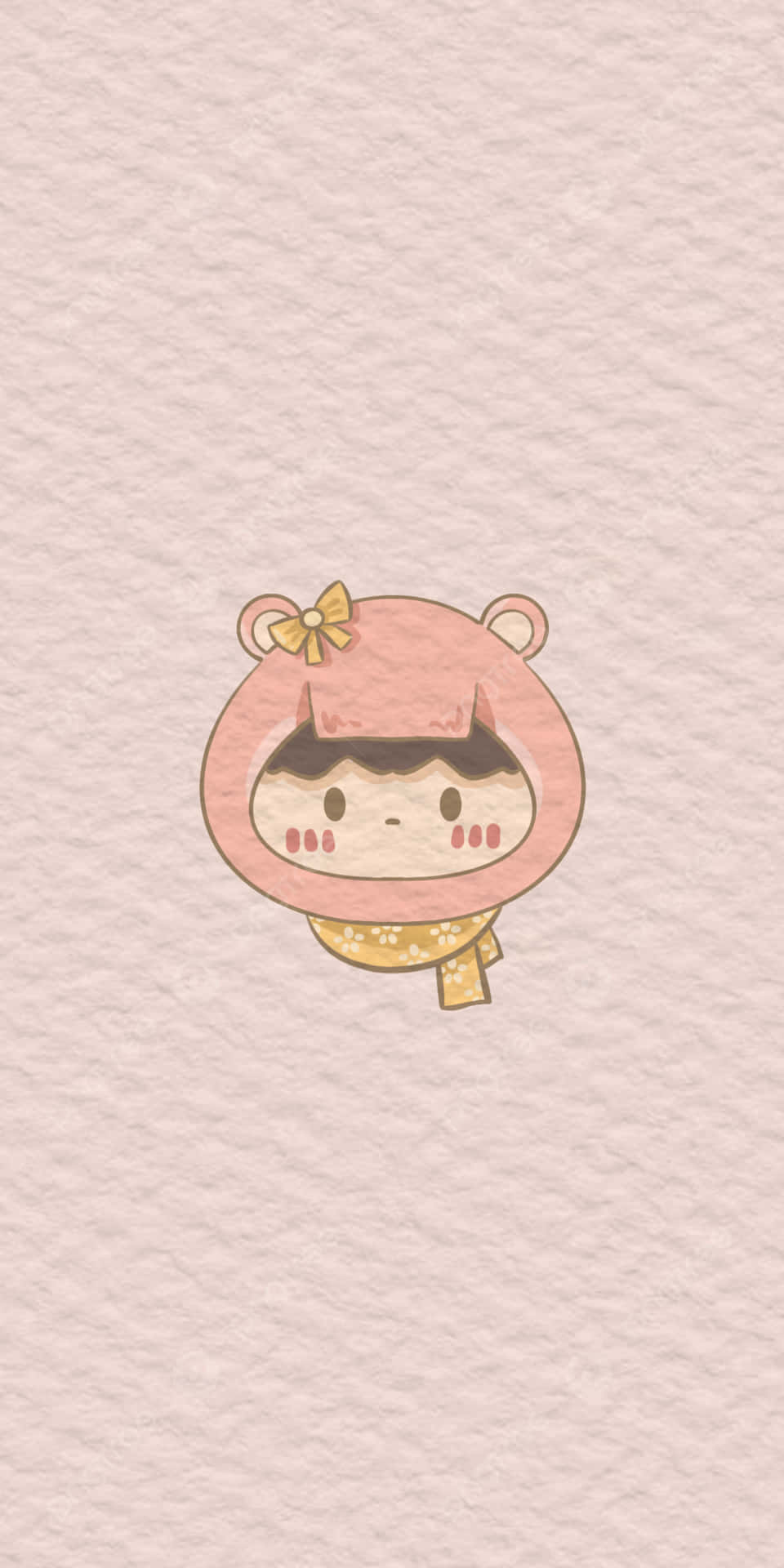 Cute Peach Color Kawaii Bear Background