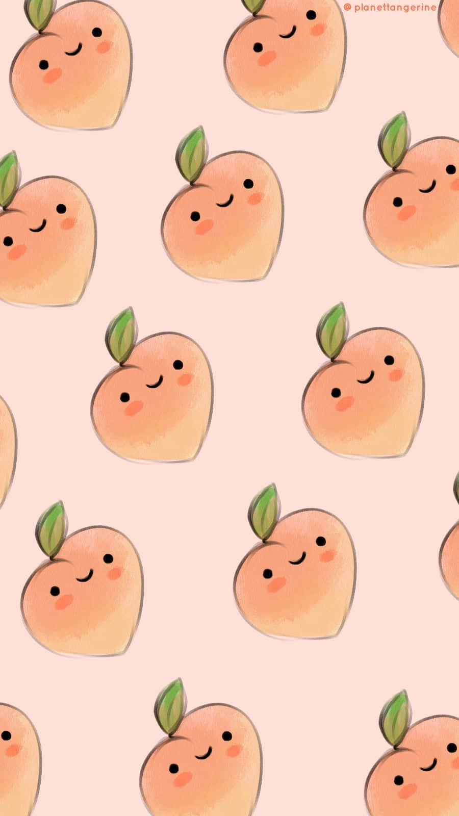 Cute Peach Drawing Pink Background Background