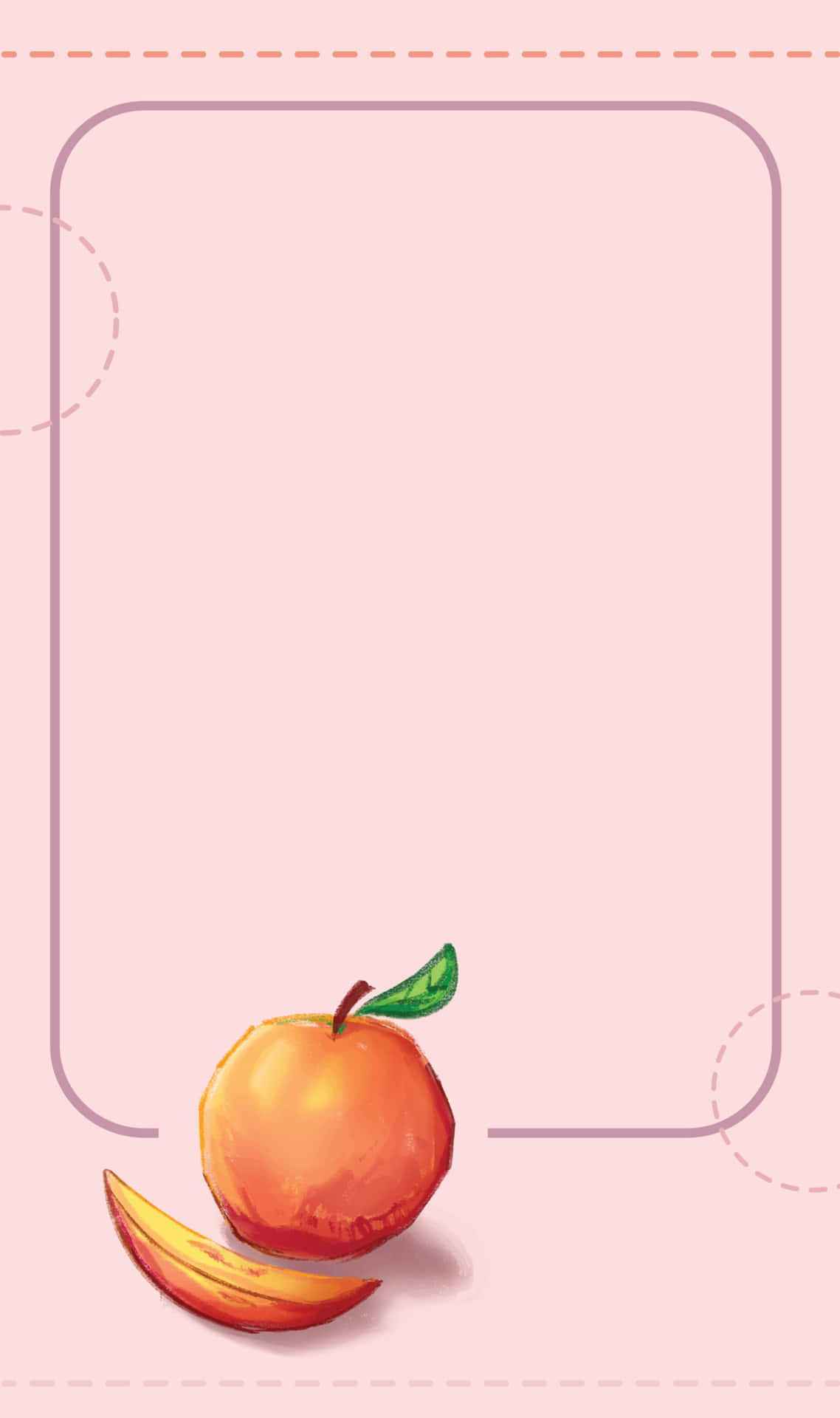 Cute Peach Frame Canvas Background