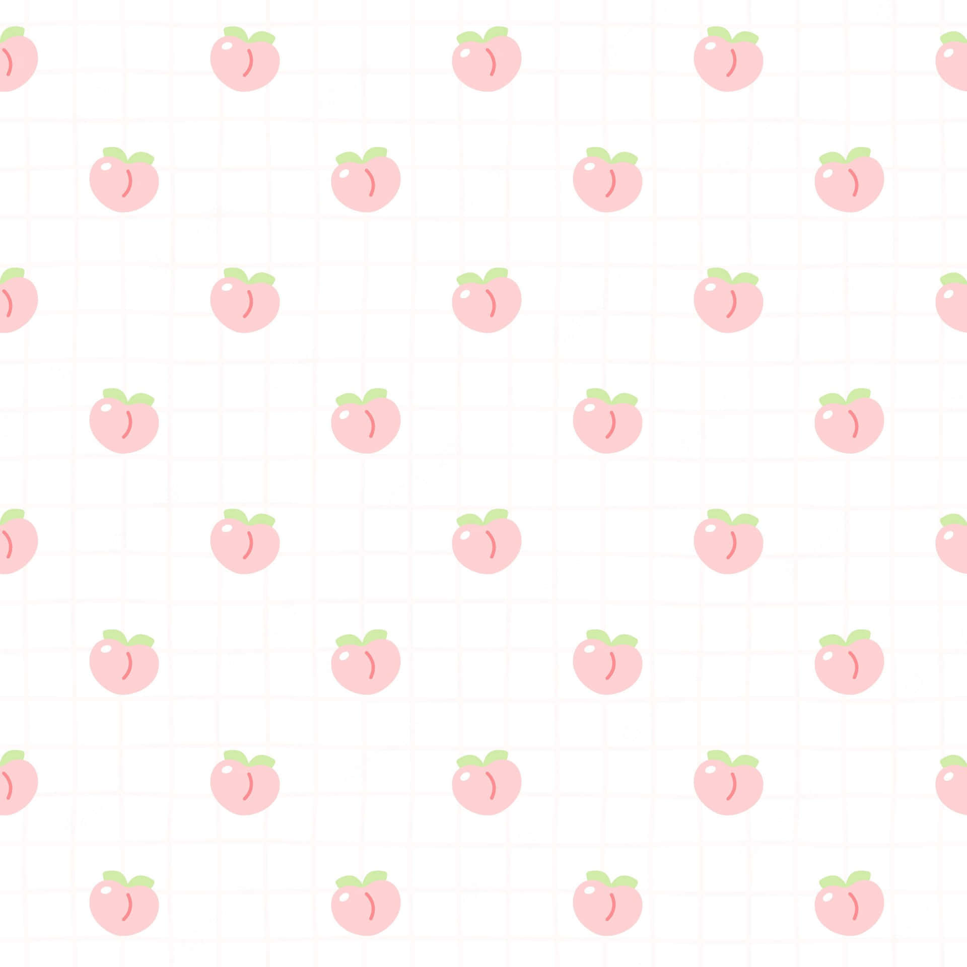 Cute Peach Fruits Pattern Background