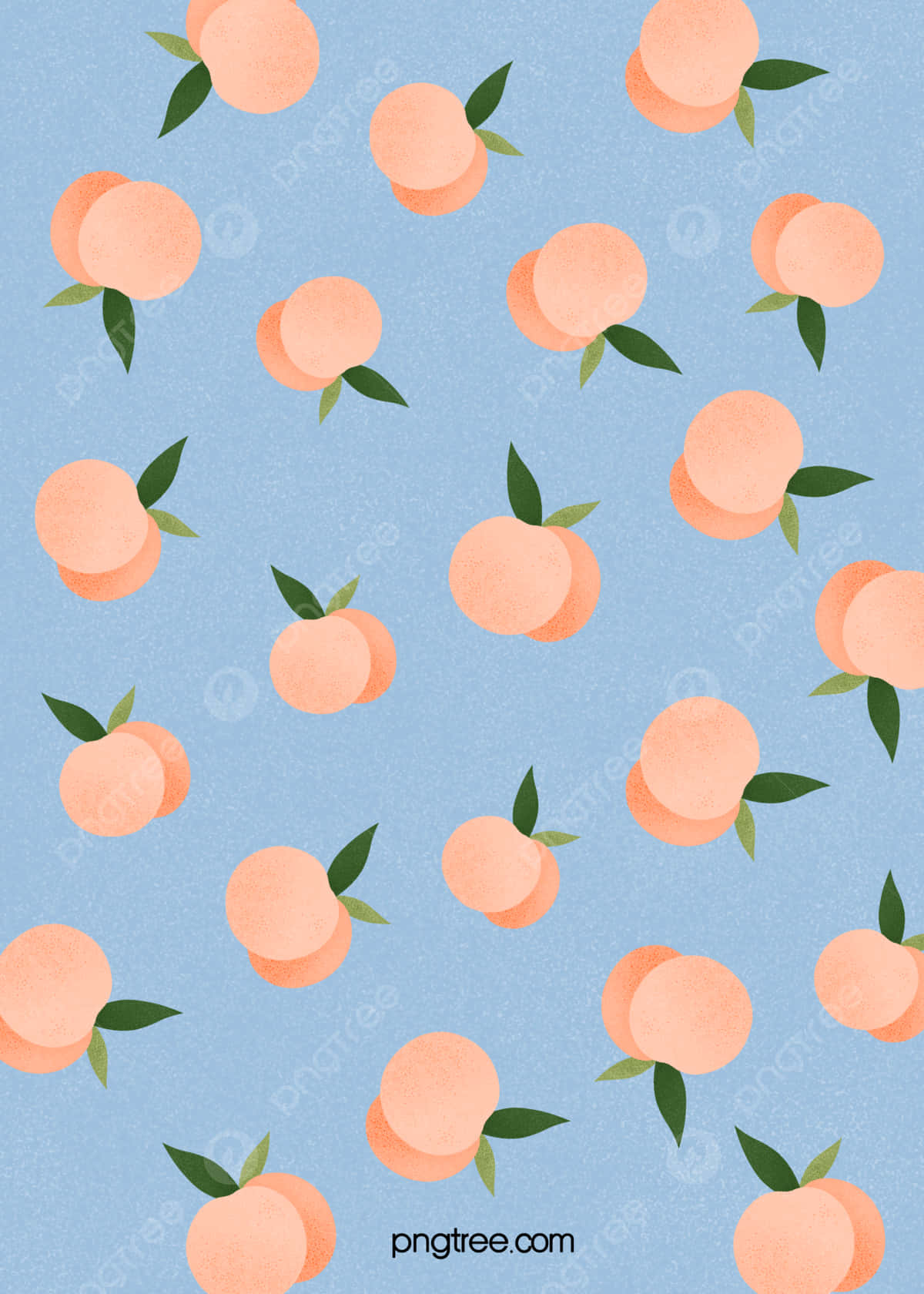 Cute Peach Pattern Blue Background Background