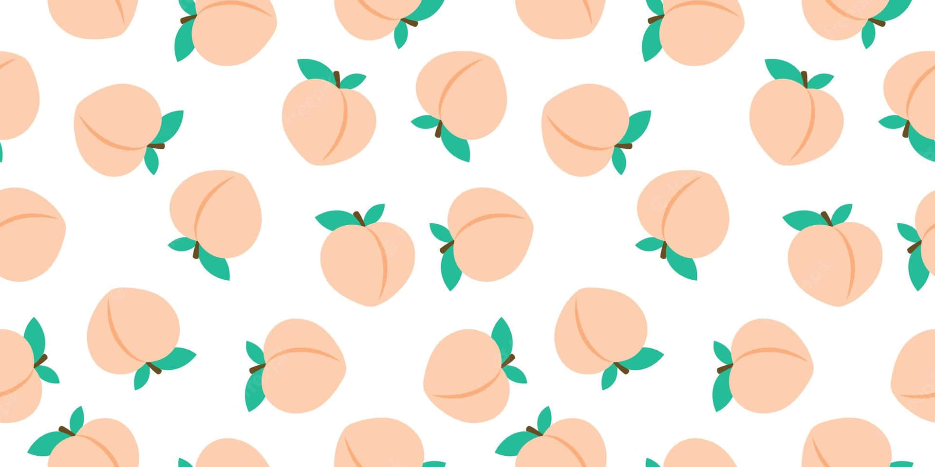 Cute Peach Pattern Whie Background Background