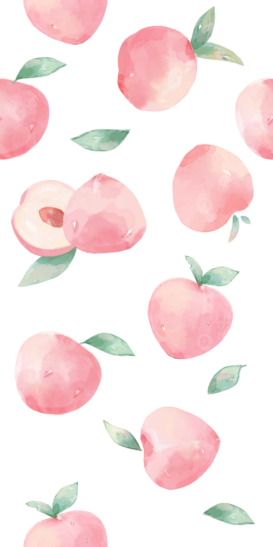 Cute Peach Pattern White Background Background