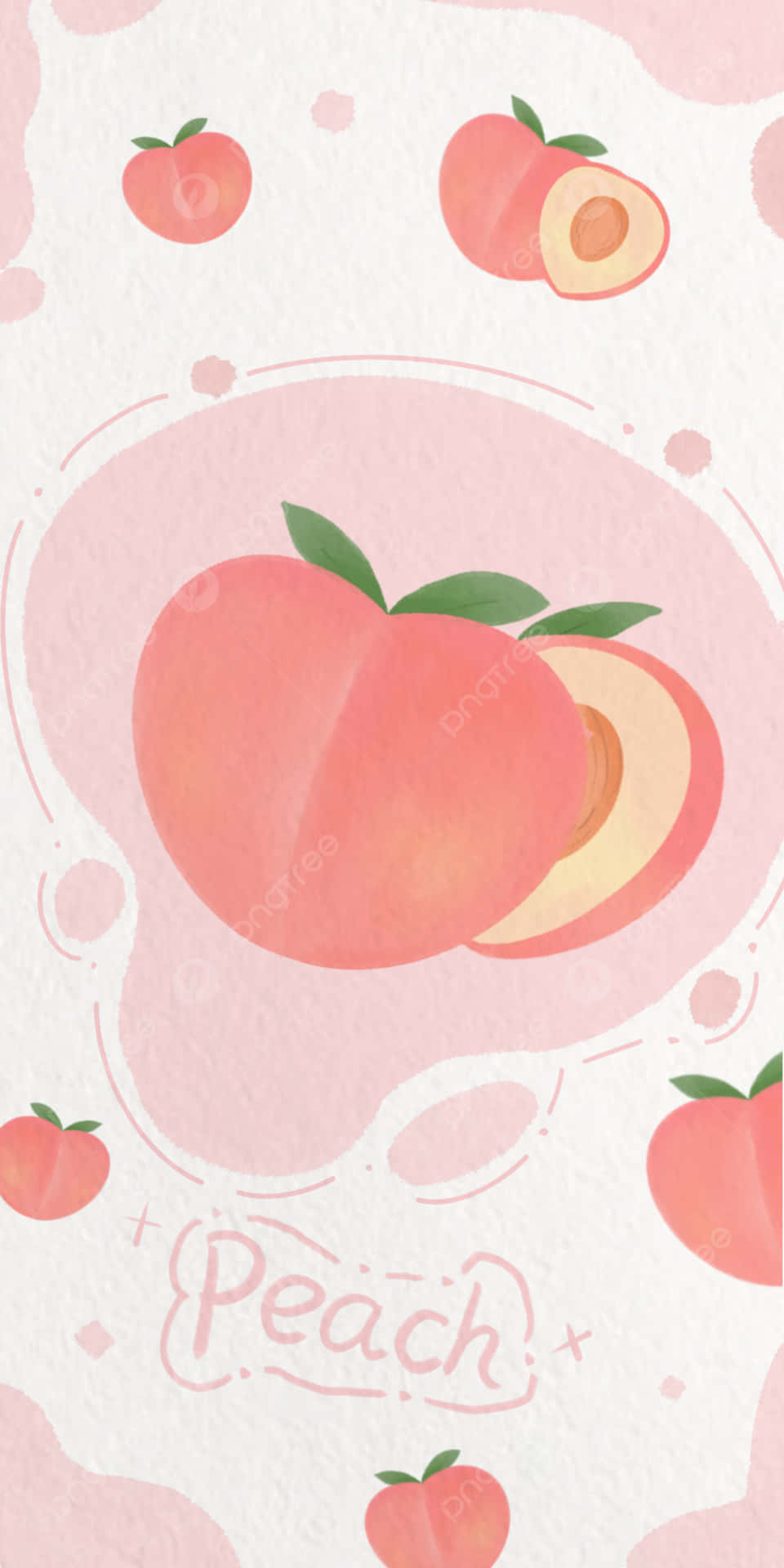 Cute Peach Slices Logo Design Background