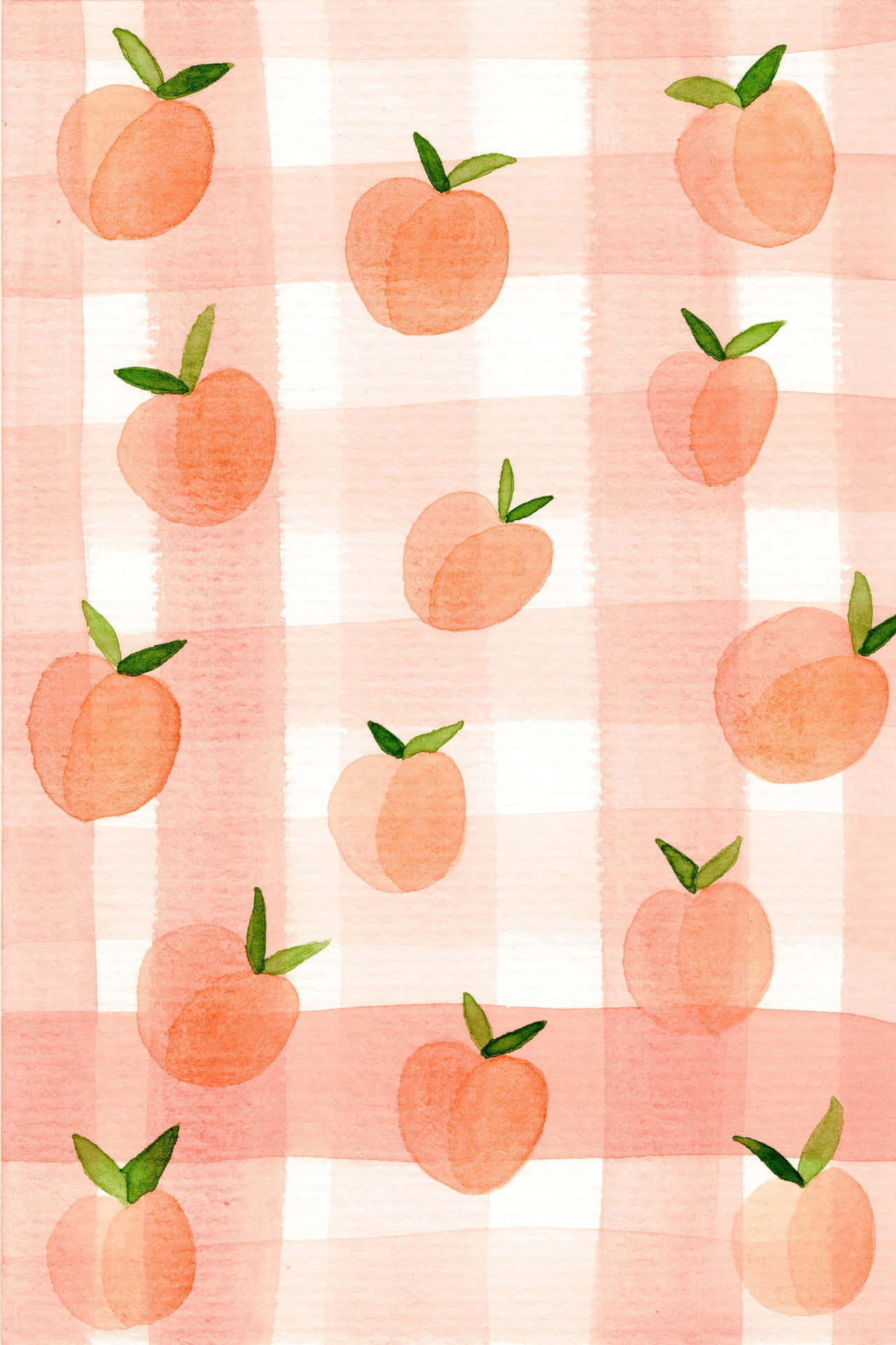 Cute Peach Watercolor Checkered Background Background