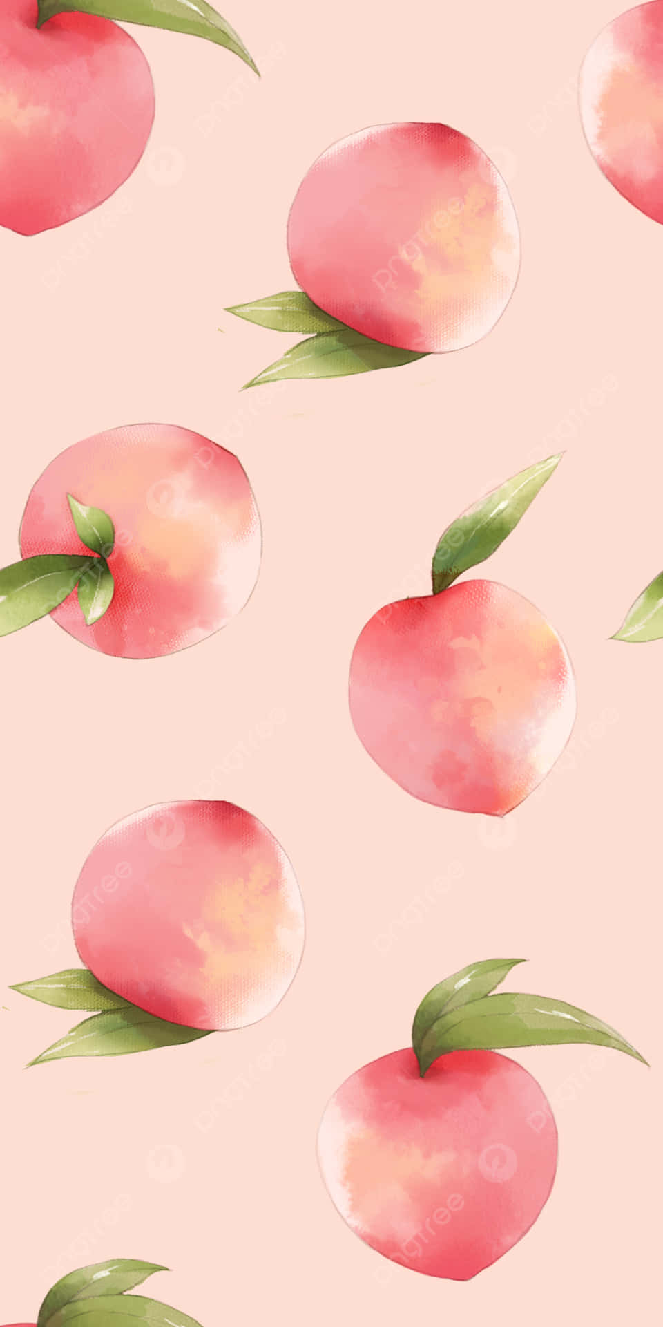 Cute Peach Whole Fruit Pattern Pink Background Background