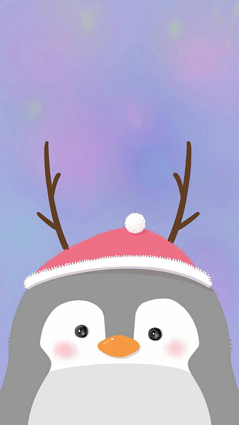 Cute Penguin Christmas Phone Background