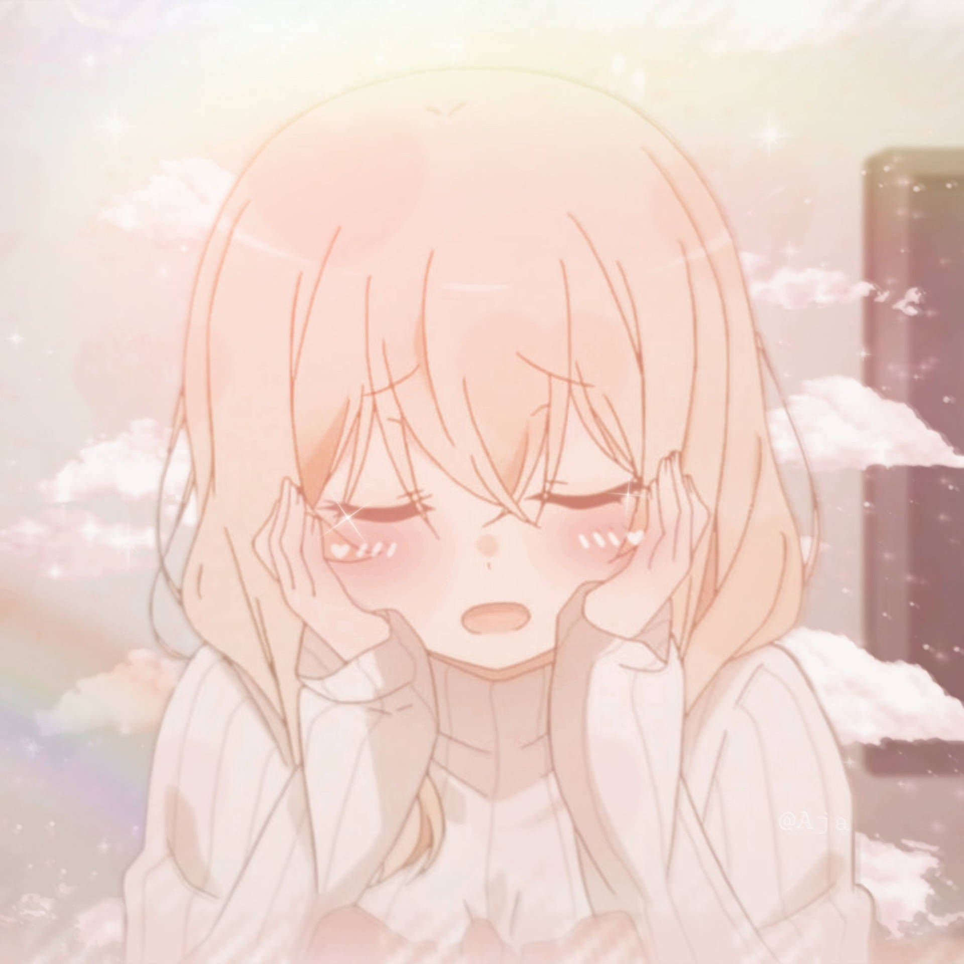 Cute Pfp Anime Girl With Clouds Background