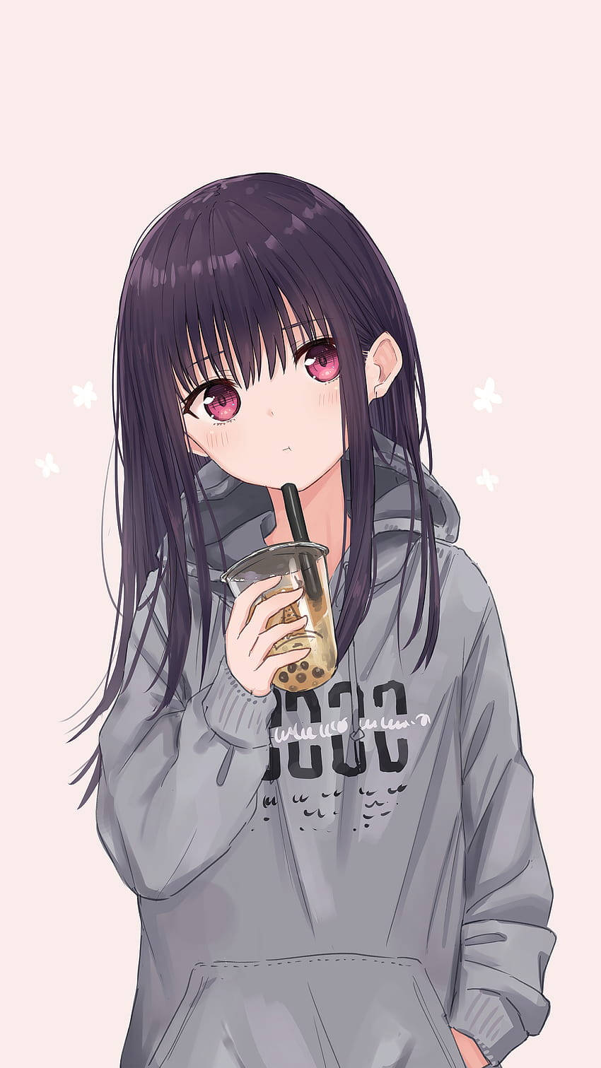 Cute Pfp Anime Hoodie Girl Background