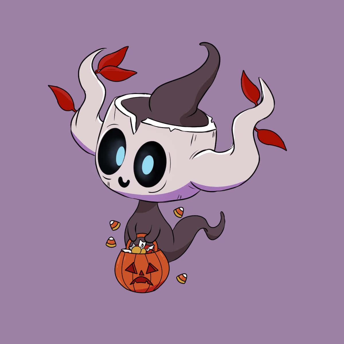 Cute Phantump Holding Pumpkin