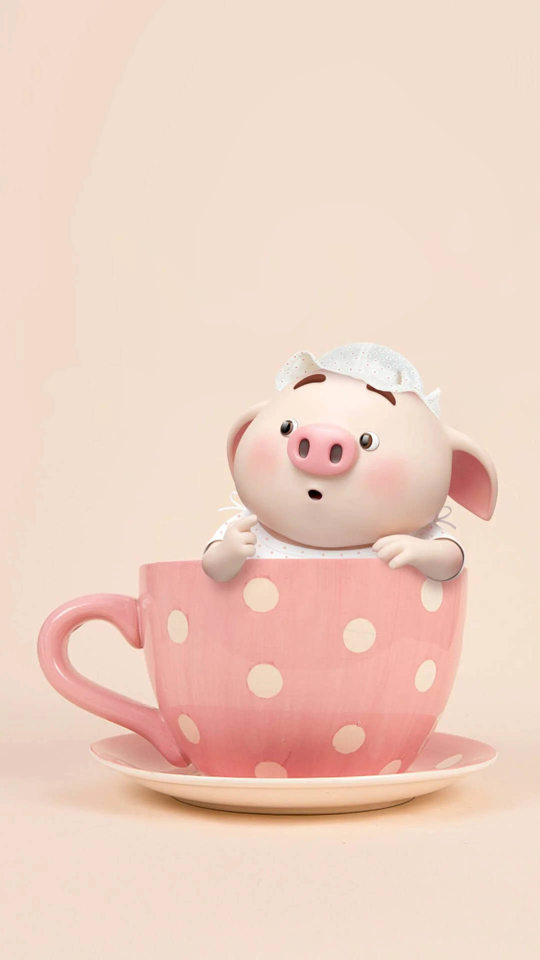 Cute Pig On A Teacup