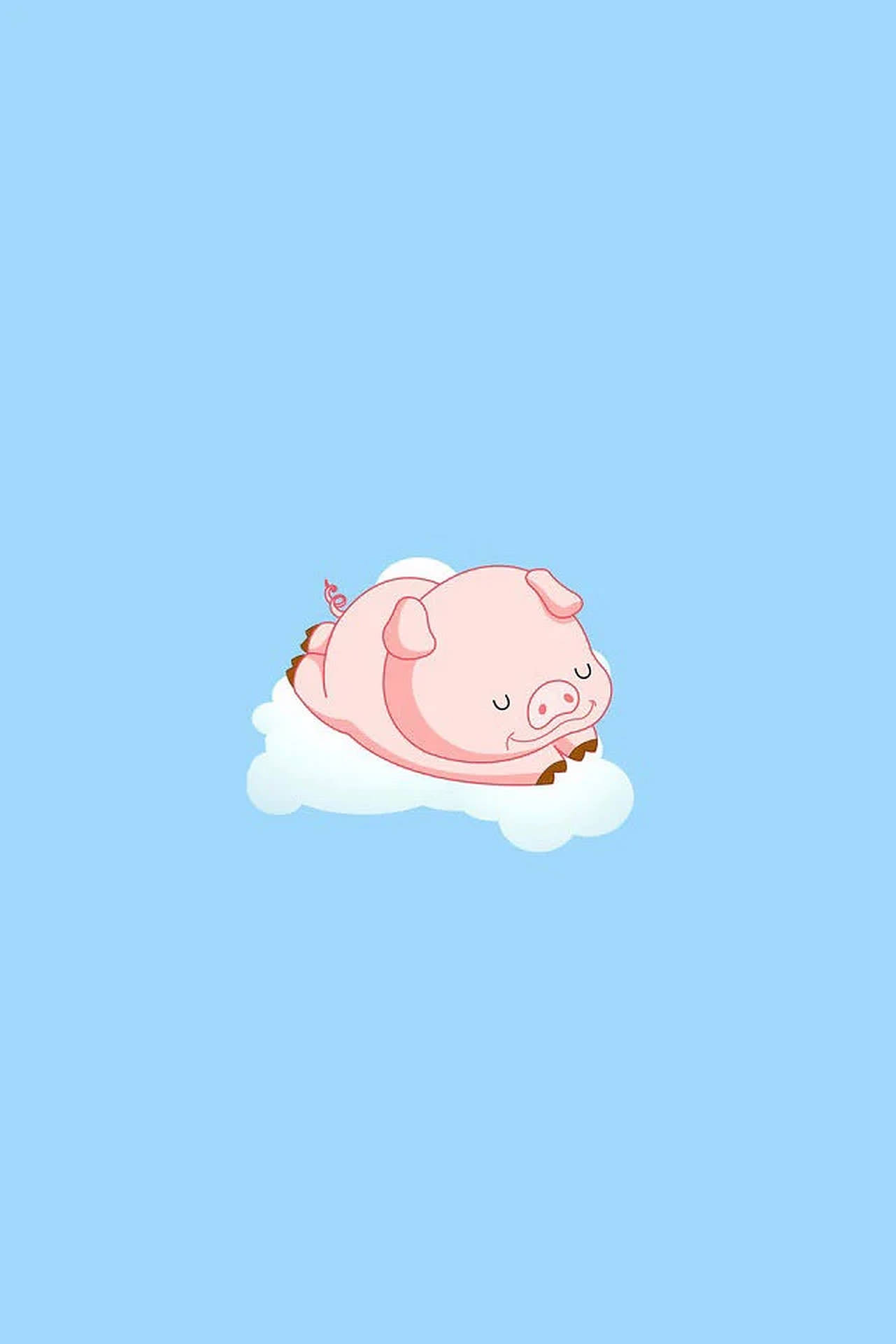 Cute Pig On Cloud