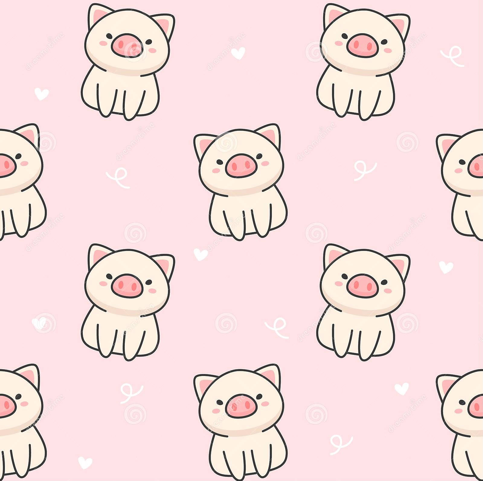 Cute Pig Pattern Art Background