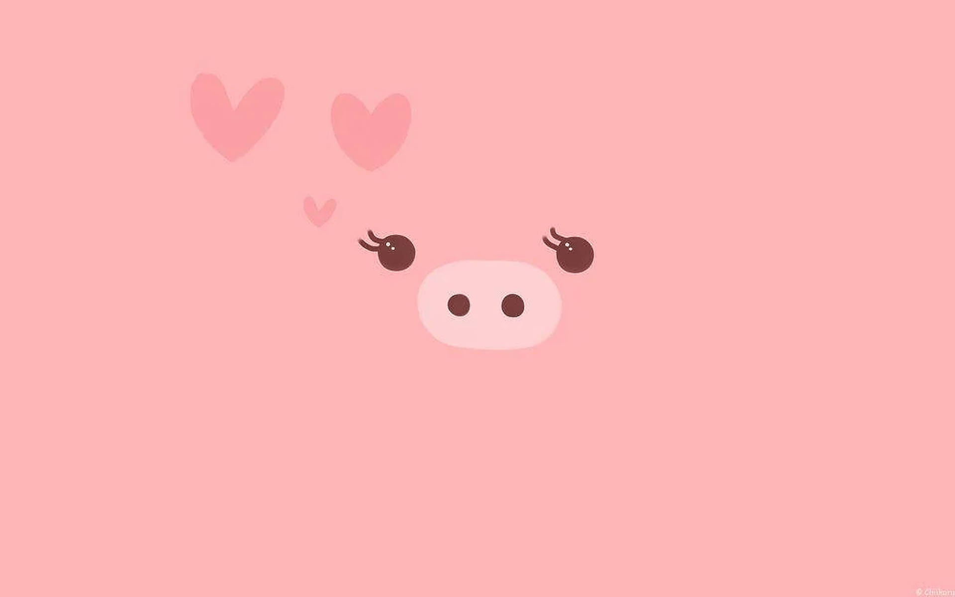 Cute Pig Pink Hearts