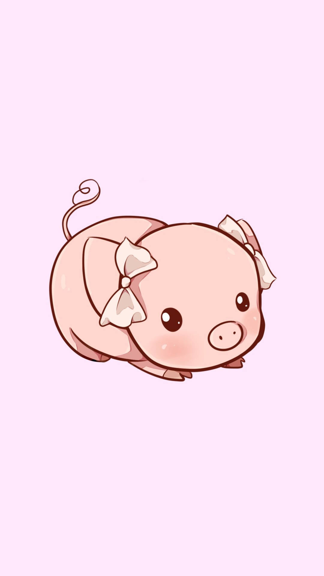 Cute Pig With Pink Bow
