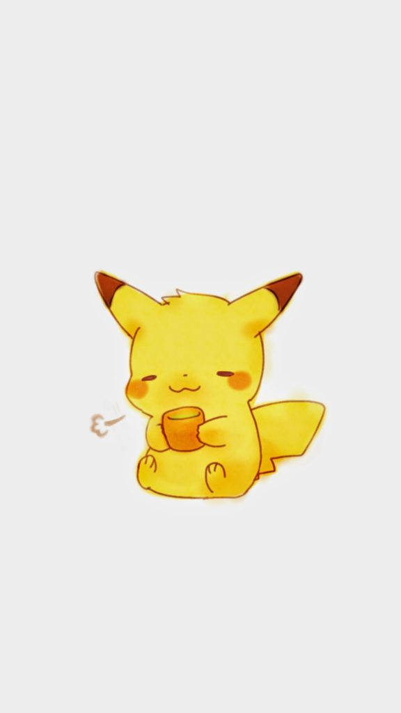 Cute Pikachu Drinking Background