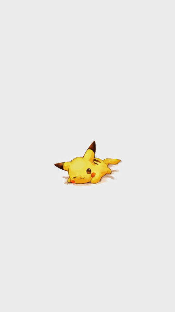 Cute Pikachu Lying On Stomach Background