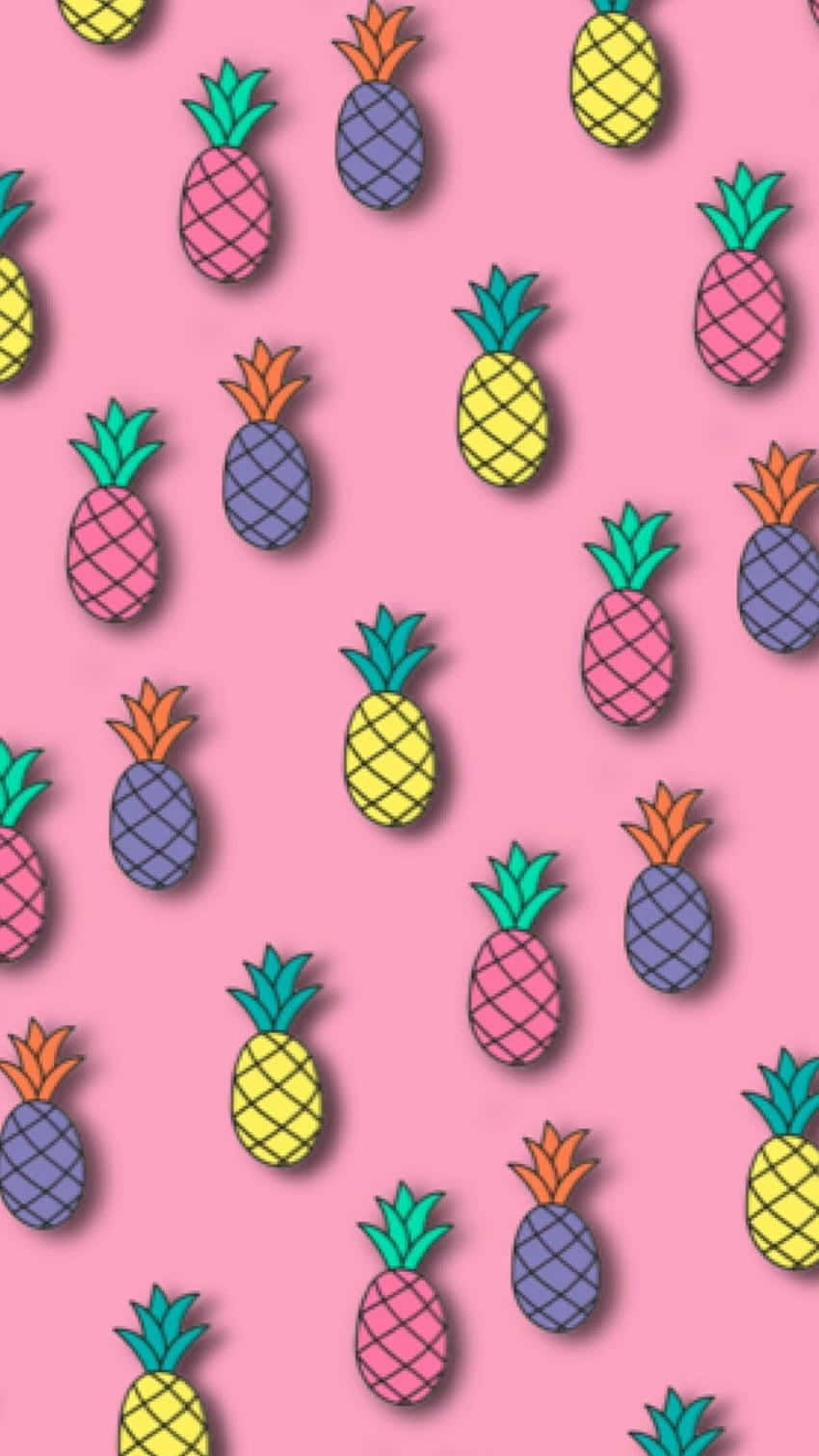 Cute Pineapple Drawing Background