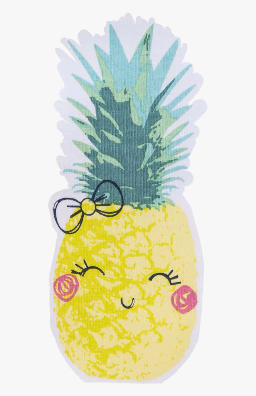Cute Pineapple Face Drawing Background