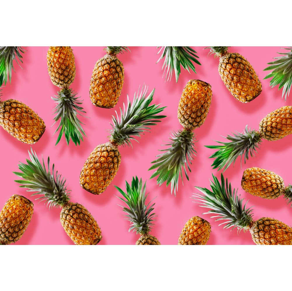 Cute Pineapple In Pink Background Background