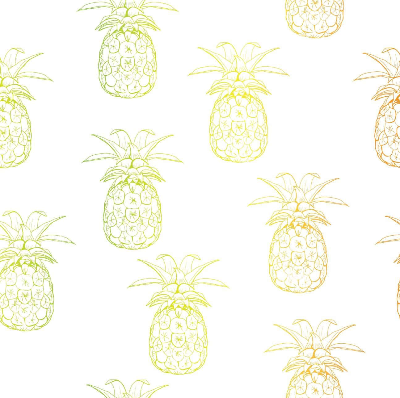 Cute Pineapple Monochrome Vector Artwork Background