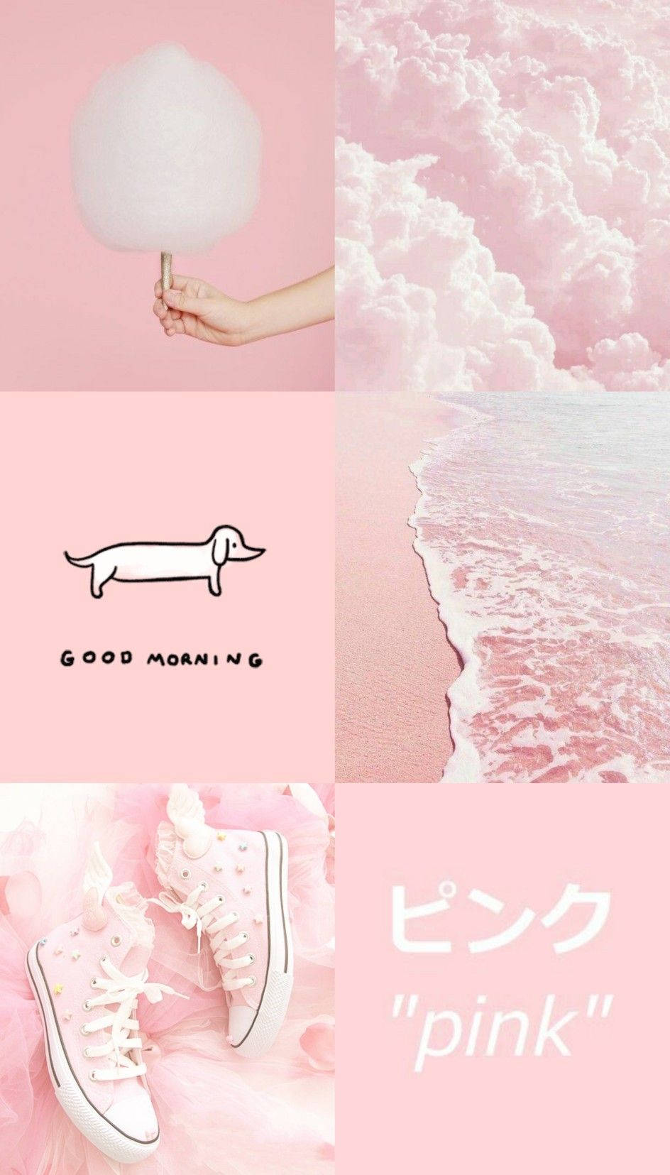 Cute Pink Aesthetic Collage Design Background