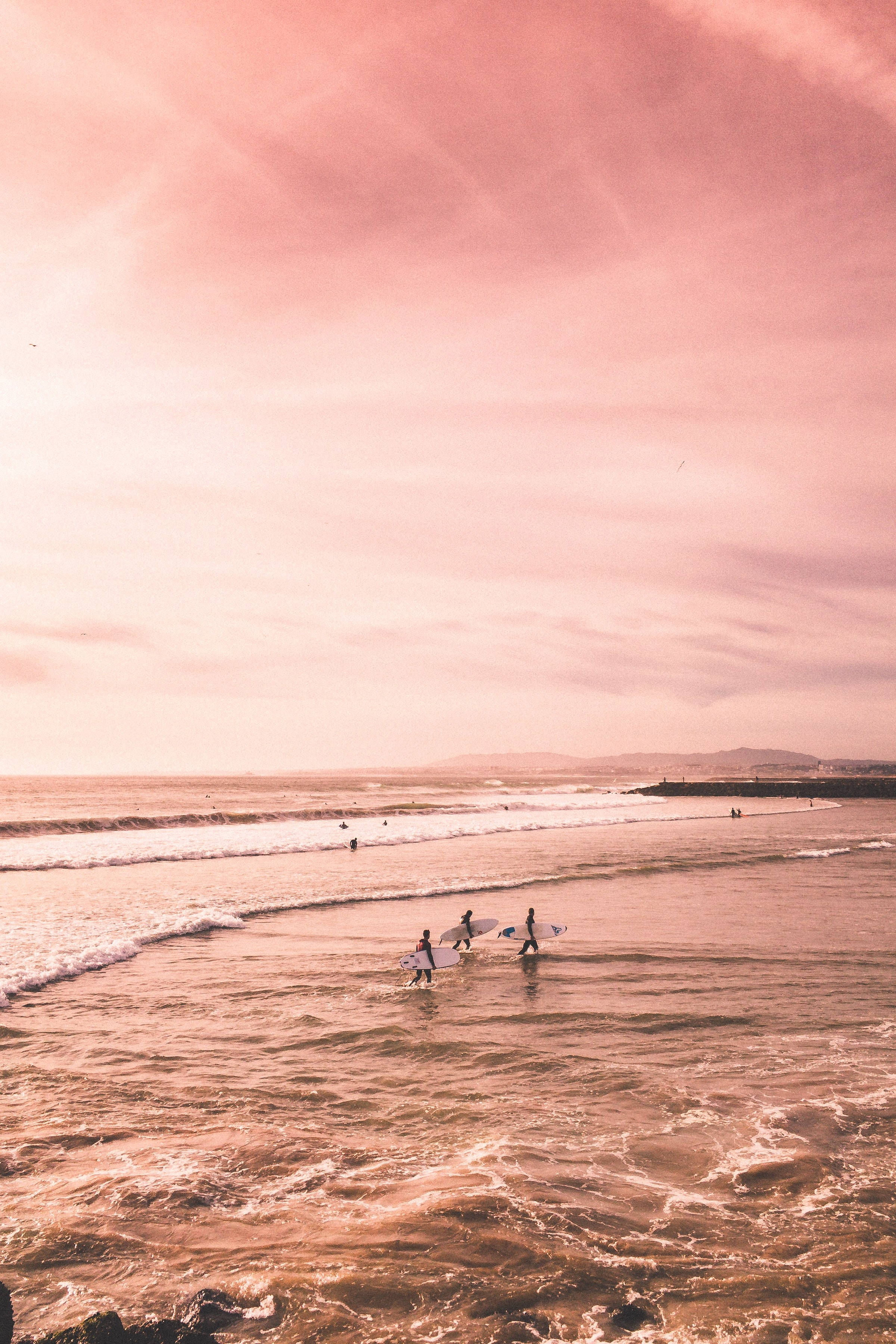 Cute Pink Aesthetic Sky And Ocean