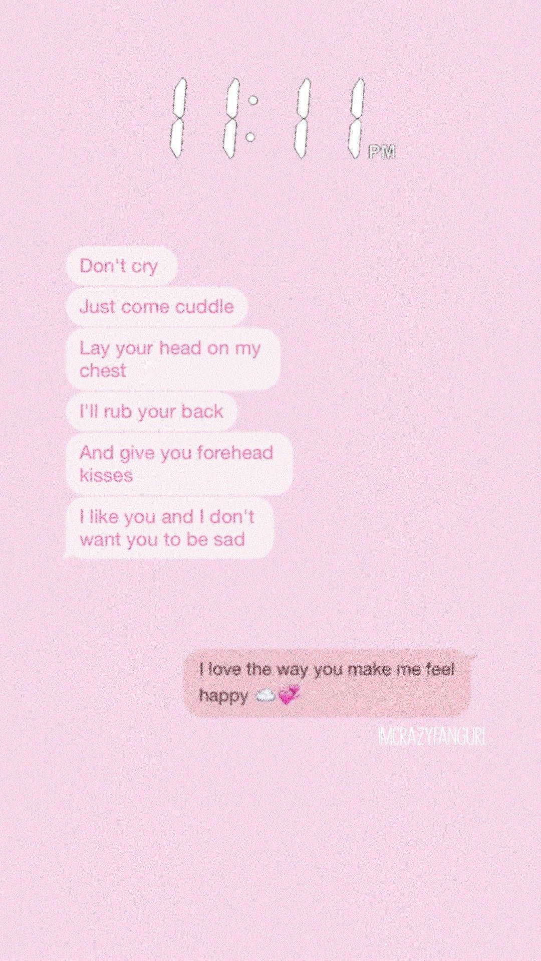 Cute Pink Aesthetic Sweet Text Message