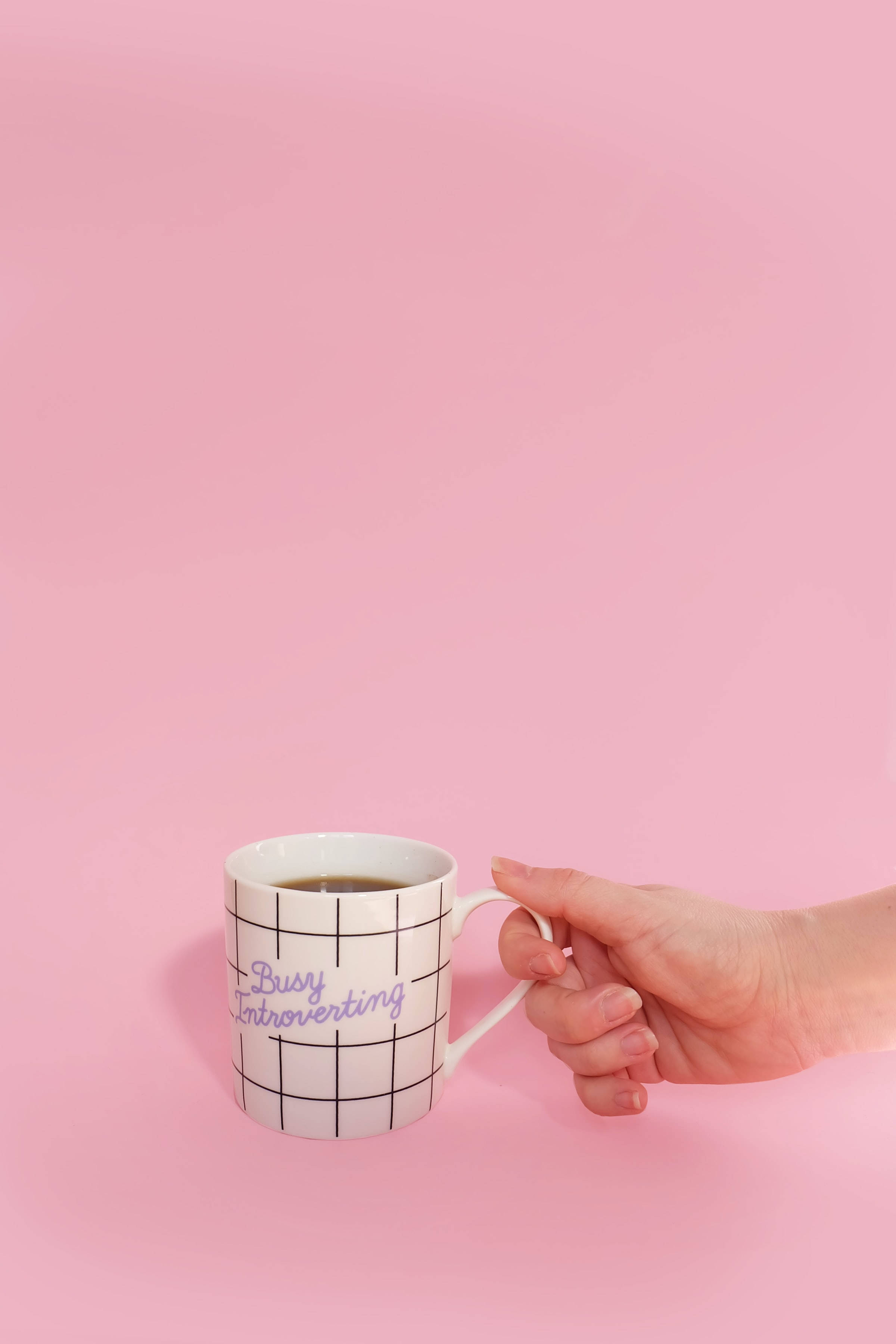 Cute Pink Aesthetic White Mug Background