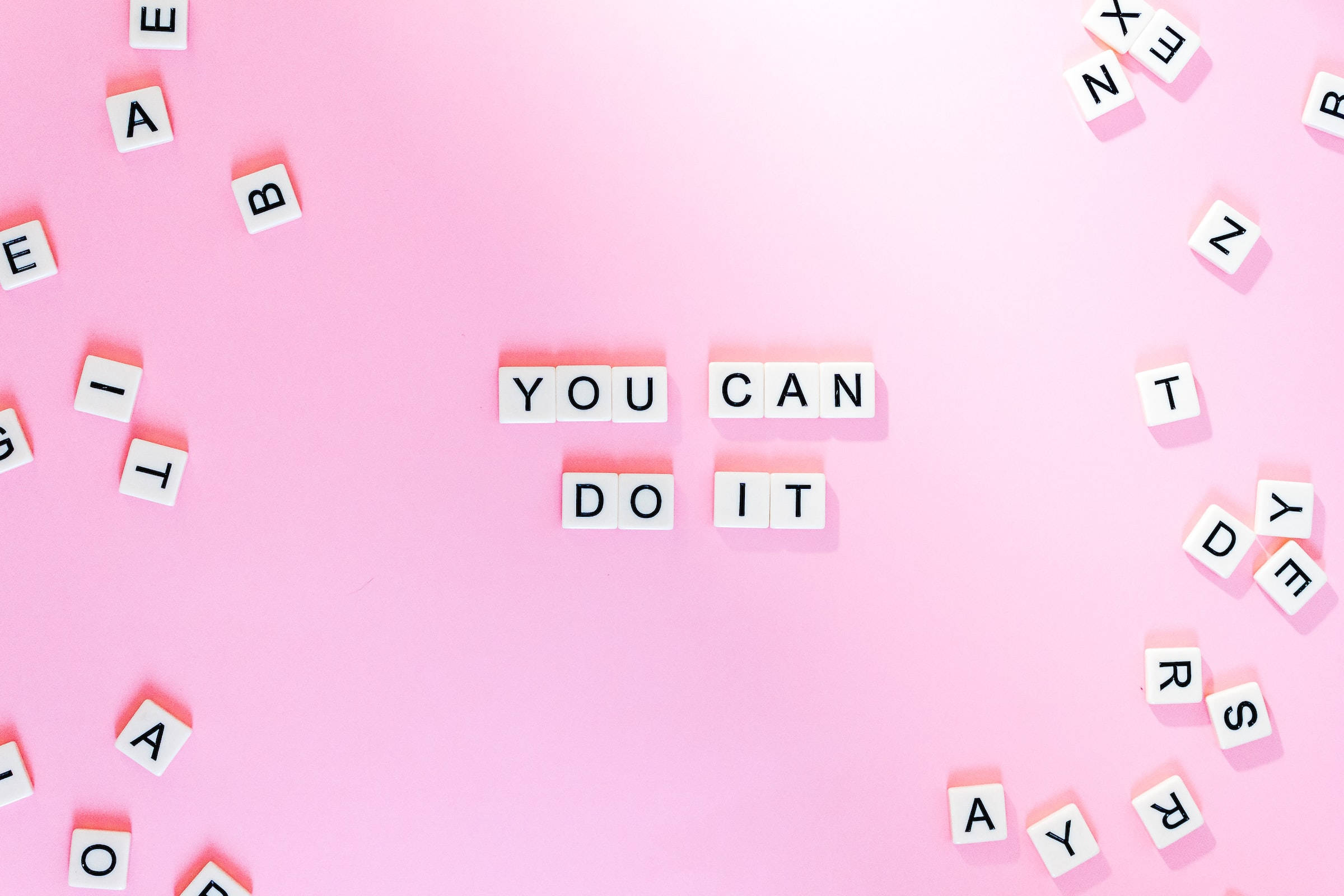 Cute Pink Aesthetic You Can Do It Quote Background