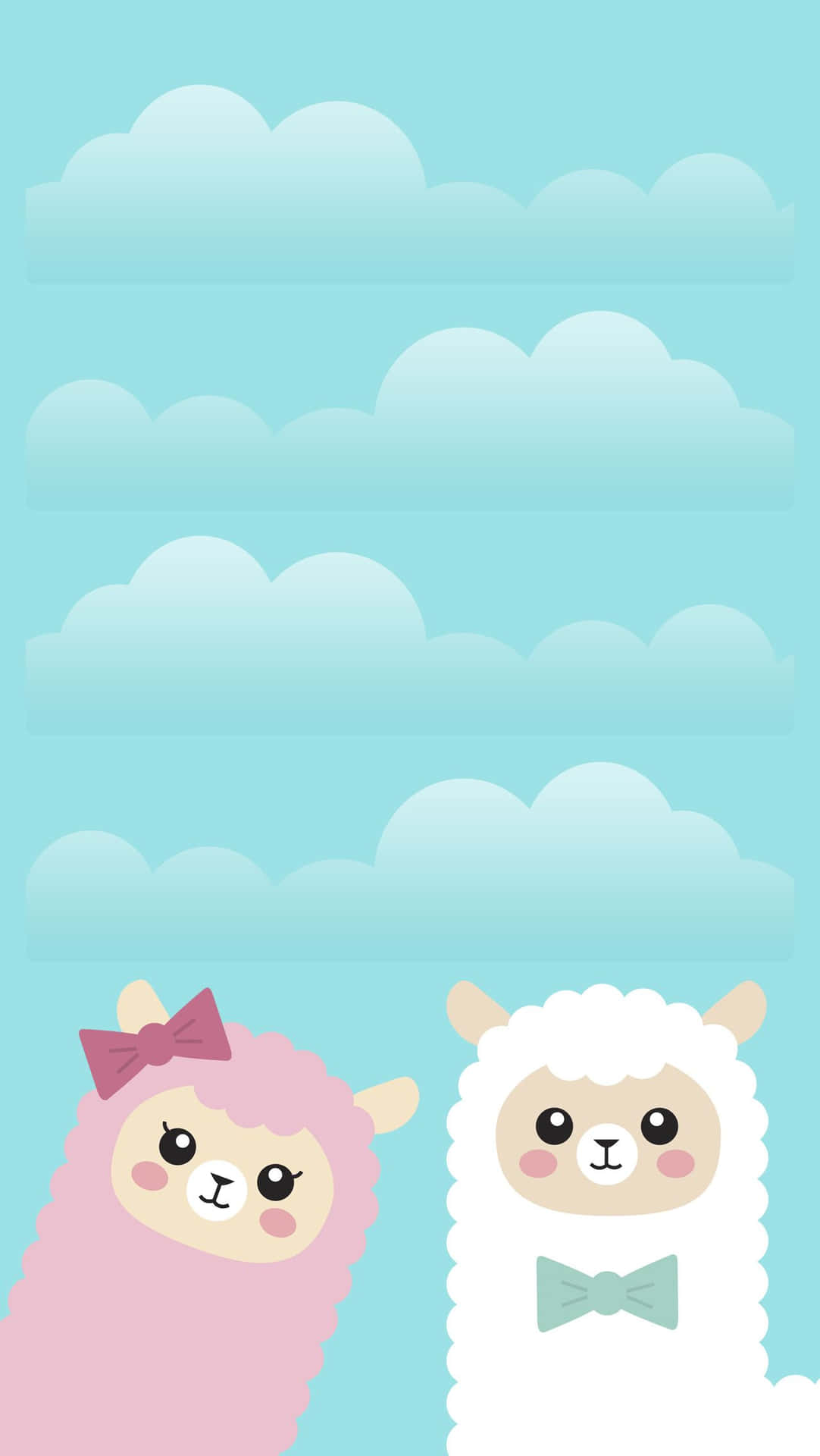 Cute Pink And White Llama Background