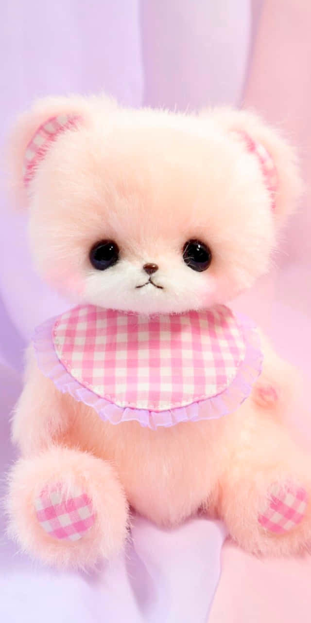 Cute Pink Baby Teddy Bear Background