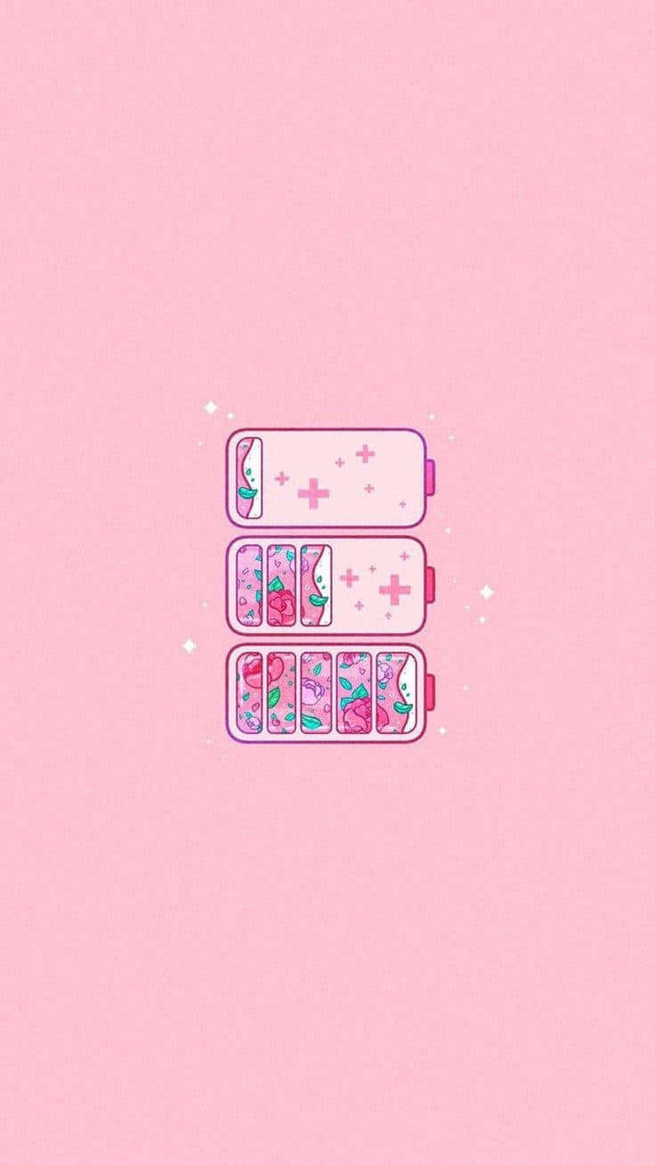 Cute Pink Batteries Digital Art