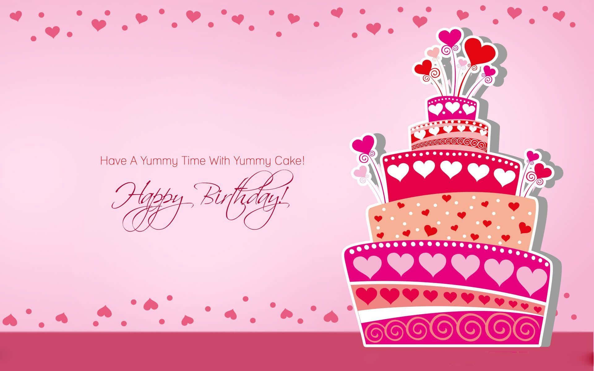 Cute Pink Birthday Background