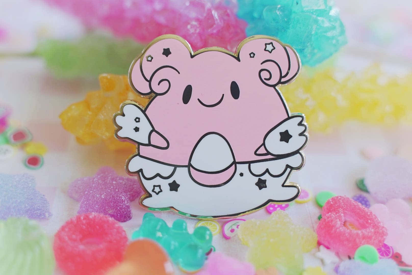 Cute Pink Blissey Pin Background