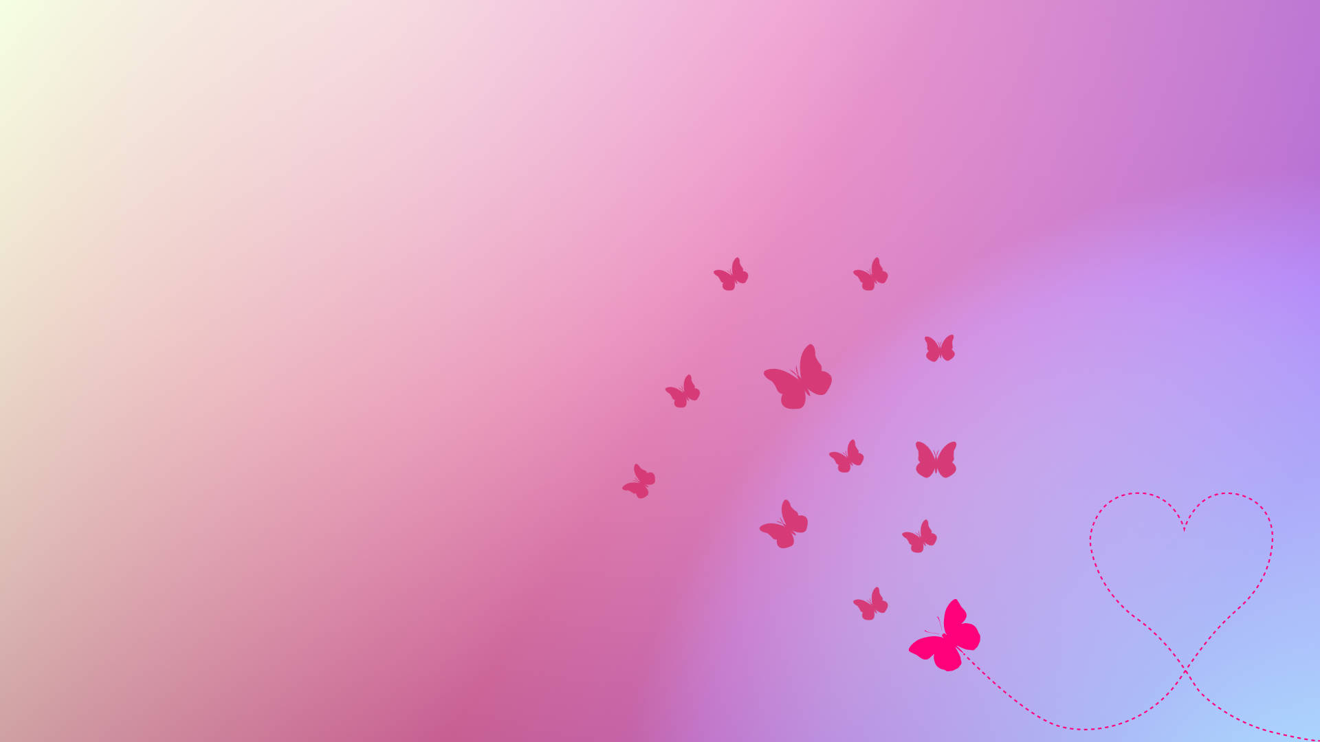 Cute Pink Butterfly Insects Flying Background