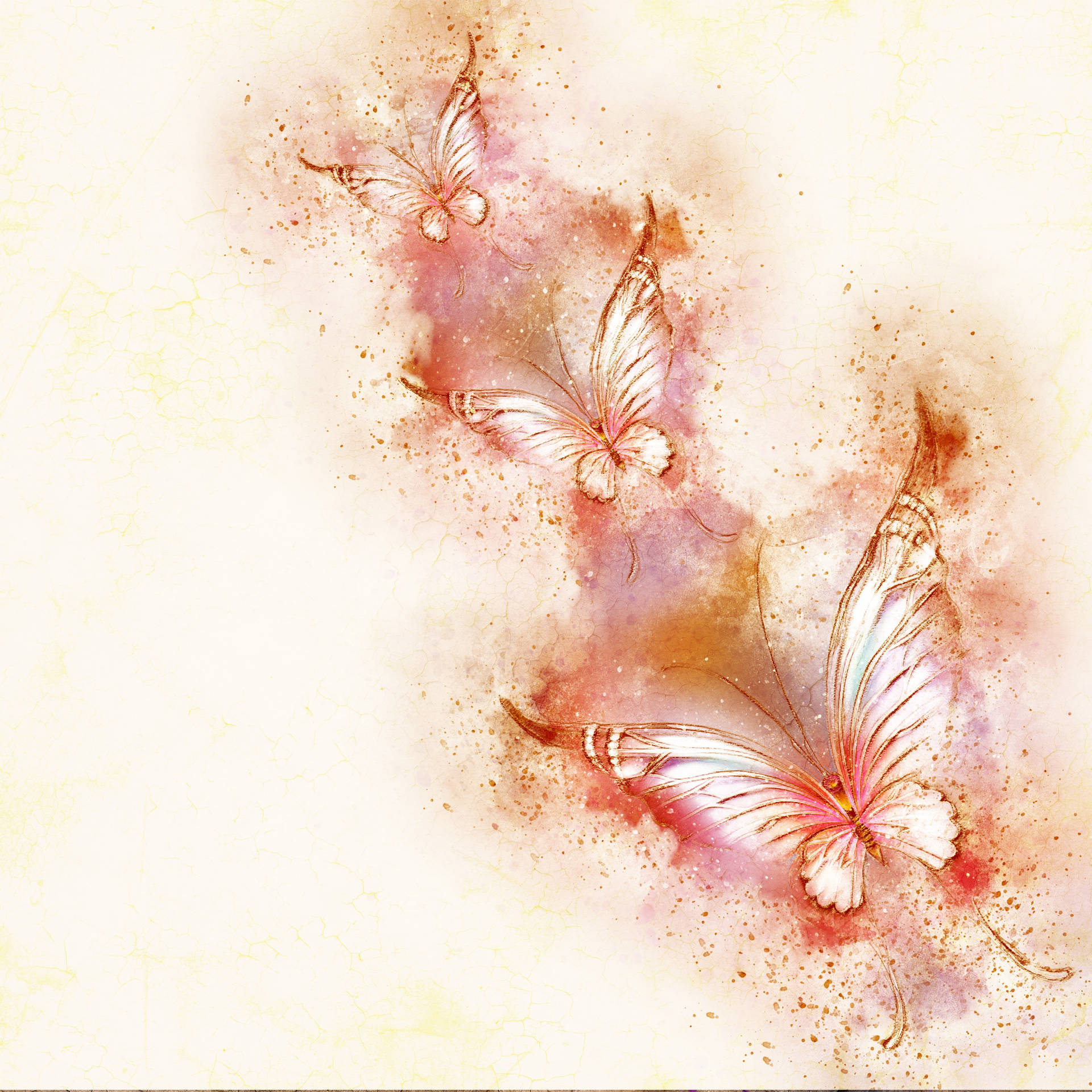 Cute Pink Butterfly Theme Artwork Background