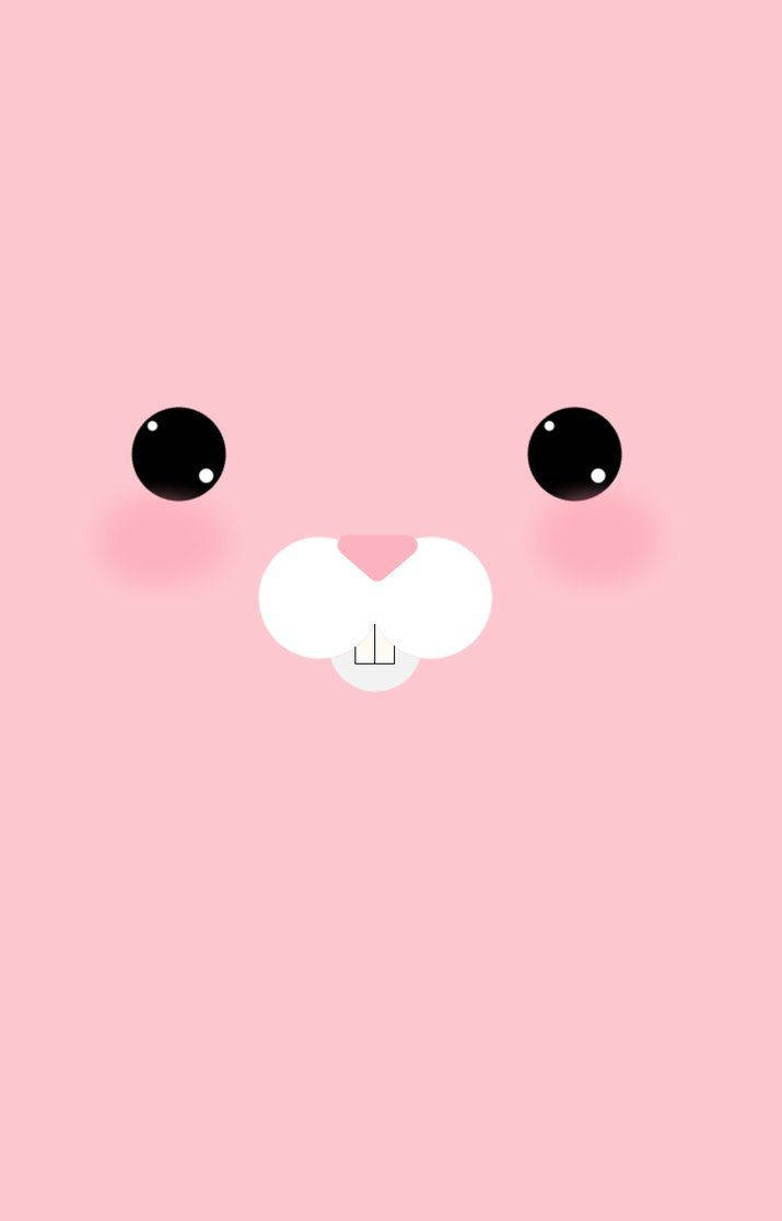 Cute Pink Cartoon Bunny Background