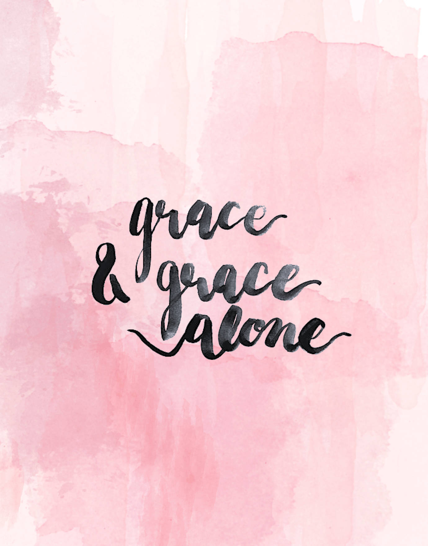 Cute Pink Christian Grace And Grace Alone Background
