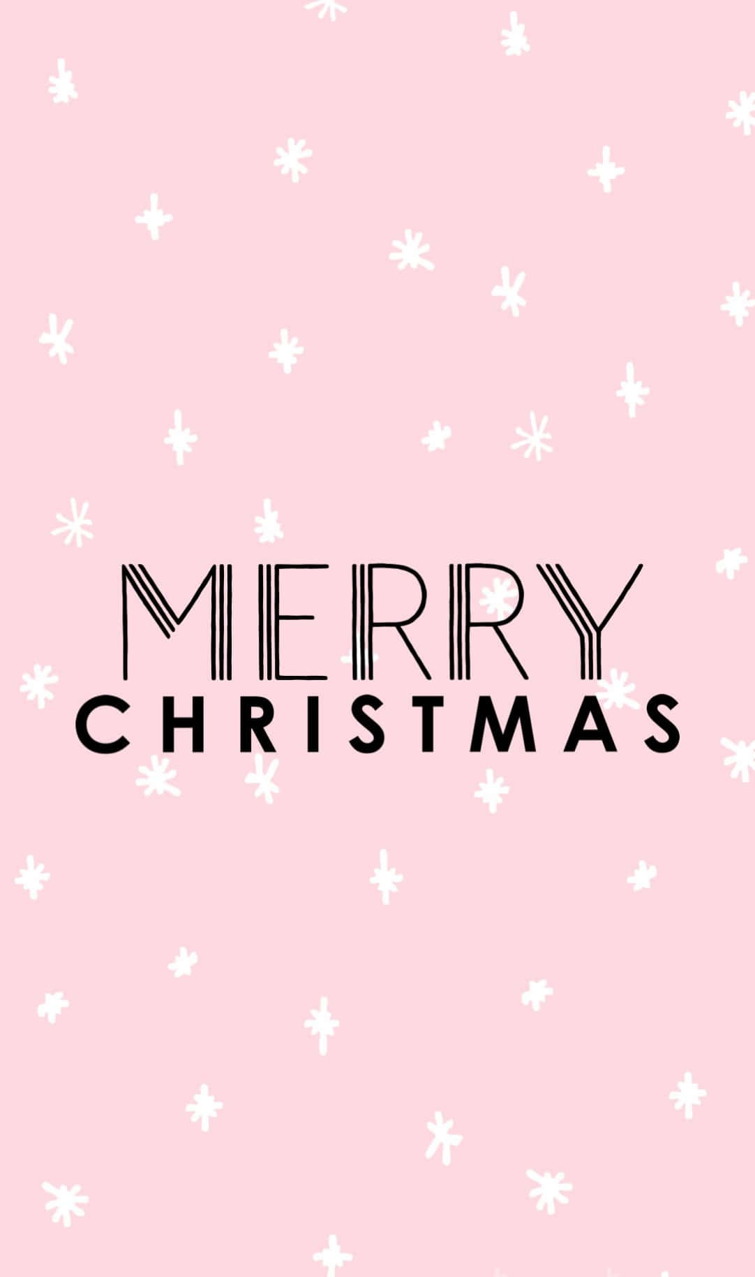 Cute Pink Christmas Greeting In Black Background