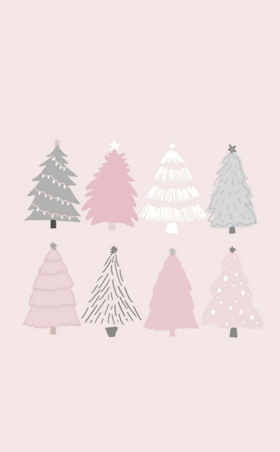 Cute Pink Christmas Tree Design Background